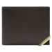 Dark brown and brown men's wallet made of genuine grain leather
