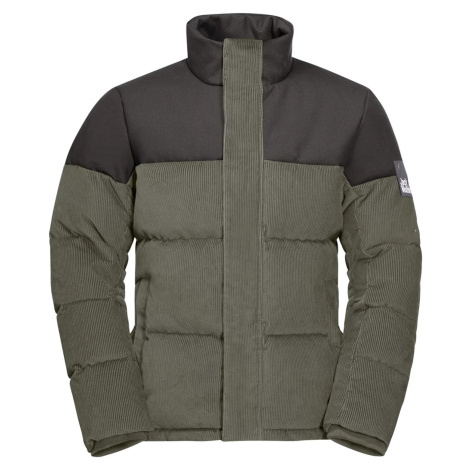 TMAVOZELENÁ PÁNSKA ZIMNÁ BUNDA JACK WOLFSKIN NATURE CORDUROY JKT M 1206331-4550