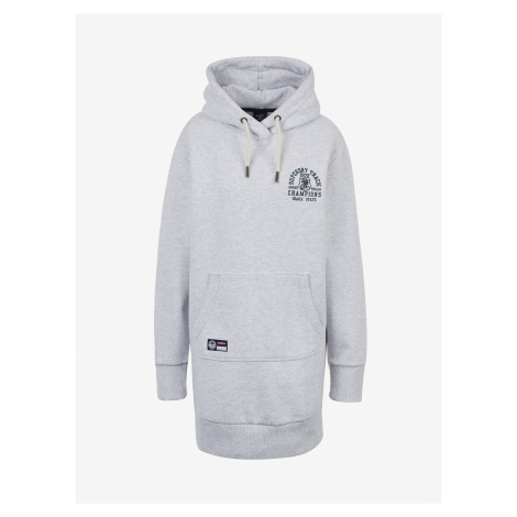 Šedé dámske mikinové šaty Superdry T&F Hood