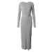 EDITED Pletené šaty 'Mailien'  svetlosivá / sivá melírovaná