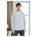 83582 Dewberry Zippered Knitwear Mens Cardigan with Pocket-LIGHT GREY