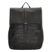 Beagles Čierny objemný kožený batoh „Saint Tropez“ 12L