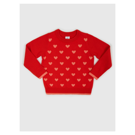 Červený dievčenský vzorovaný sveter GAP