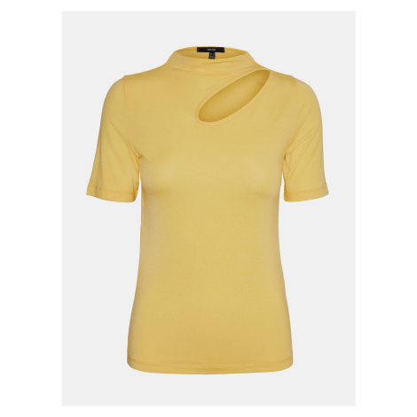 Žlté tričko s priestrihom VERO MODA Glow