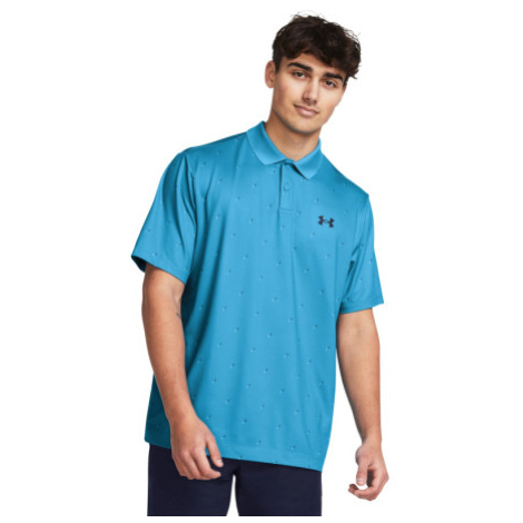 Pánske golfové polo tričko s krátkym rukávom UNDER ARMOUR UA Perf 3.0 Printed Polo-BLU