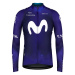GOBIK Cyklistický dres s dlhým rukávom zimný - MOVISTAR 2023 PACER - modrá/biela