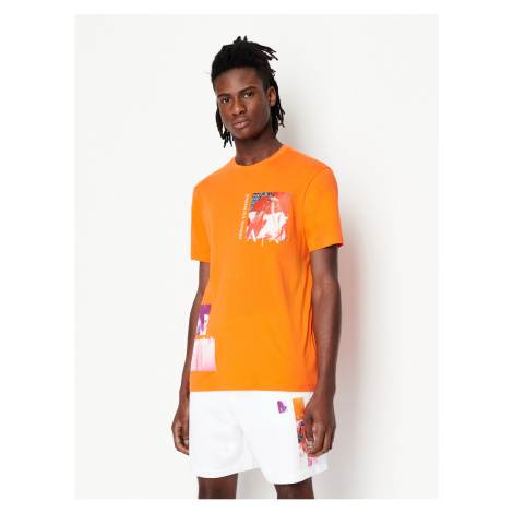 Oranžové pánske tričko Armani Exchange