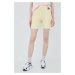 Šortky Tommy Jeans dámske, žltá farba, jednofarebné, vysoký pás