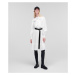 Šaty Karl Lagerfeld Pleated Hem Shirt Dress Biela