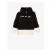 Koton Hooded Knitwear Sweater Color Block Embroidered Long Sleeve