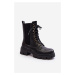 Women's leather work boots black Charmea