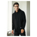 12612 Dewberry Hooded Kangaroo Pocket Mens Sweatshirt-BLACK