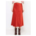 Červená midi sukňa CAMAIEU