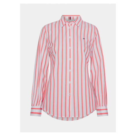 Tommy Hilfiger bielo-ružová pruhovaná košeľa