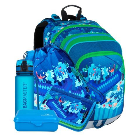 Bagmaster ALFA 21 B Veľký SET Školský batoh čierno / ružový 19 L 21009