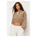 Trendyol Mink Regular Fit Crop Thin Bomber Jacket