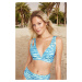 Trendyol Zebra Patterned Triangle Cut Out/Windowed Bikini Top