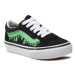 Chlapčenská vychádzková obuv VANS UY Old Skool (Suede Canvas) glow slime black green