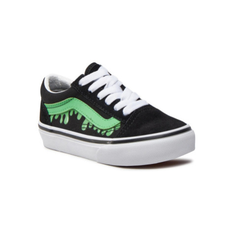 Chlapčenská vychádzková obuv VANS UY Old Skool (Suede Canvas) glow slime black green