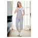 38739 Dewberry Women Pregnant Jumpsuit-GREY