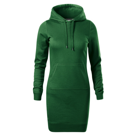 Malfini Snap Dámske mikinové šaty 419 fľaškovo zelená