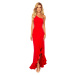 Dlouhé červené dámské šaty ve stylu přes jedno rameno L model 9049203 - numoco
