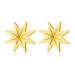 Náušnice zo 14K zlata - osemcípa hviezdička s ryhovaním, lesklý hladký povrch, puzetky