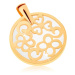 Prívesok zo žltého 9K zlata - kontúra kruhu s ornamentami, perleťový podklad