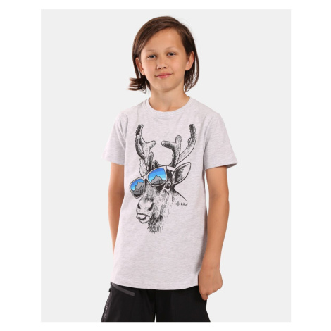 Boys' cotton T-shirt Kilpi SALO-JB White