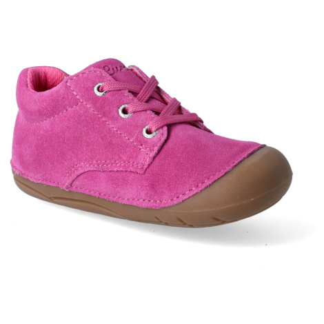 Barefoot detské členkové topánky Lurchi - Flo suede pink ružové