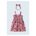 Dievčenské bavlnené šaty Mayoral ružová farba, mini, áčkový strih