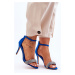 Dámske sandále na podpätku LY-9268-4 / 181484 Royal Blue so striebornou - Vlinder Královská modř