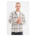 Trendyol Beige Men's Regular Fit Winter Lumberjack Checkered Shirt