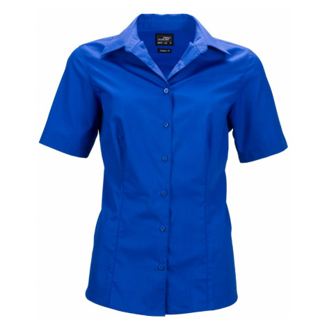James & Nicholson Dámska košeľa s krátkym rukávom JN643 - Kráľovská modrá