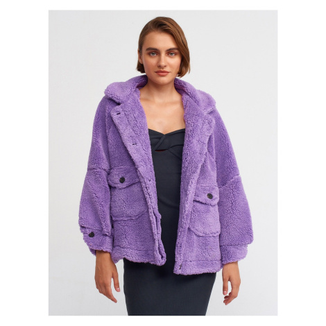 Dilvin 6821 Women Plush Coat Lilac