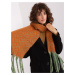 Green and orange women's scarf with fringe