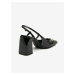 Čierne dámske kožené sandále na podpätku Love Moschino