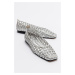 LuviShoes ARCOLA Women's Silver Knitted Patterned Flats