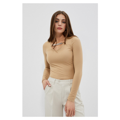 Ribbed knit blouse with chain Moodo