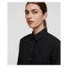 Košeľa Karl Lagerfeld Embroidered Peplum Tunic Shirt Čierna