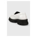 Kožené mokasíny Karl Lagerfeld PRECINCT KL dámske, biela farba, na platforme, KL43823