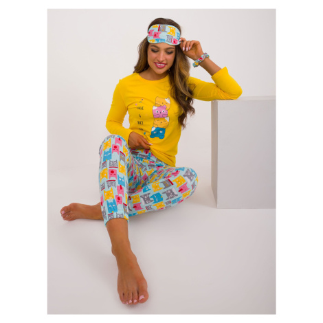 Women's yellow pajamas with cotton blend