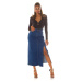 Sexy Musthave Denim Skirt with Slit denimblue 44