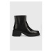 Kožené členkové topánky Vagabond Shoemakers DORAH dámske, čierna farba, na plochom podpätku, 565