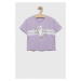 Detské bavlnené tričko Guess fialová farba