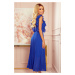Elegantné modré šaty BRENDA s plisovanou sukňou 315-2
