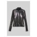 Top Karl Lagerfeld Sequin Zip Sleeve Top Čierna