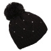 Lewro PUFALA Dievčenská pletená čiapka, čierna, veľkosť