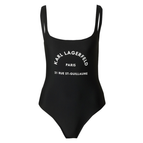 Karl Lagerfeld Jednodielne plavky 'Rue St-Guillaume'  čierna / biela