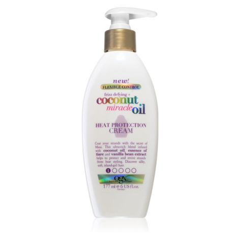 OGX Coconut Miracle Oil termoochranný krém pre uhladenie nepoddajných vlasov